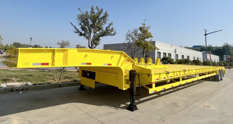 Remanufactured 2 Line 4 Axle Lowbed Semi Trailer 2 reman heavy duty equipment trailers for sale | 2 line 4 axle low bed trailer