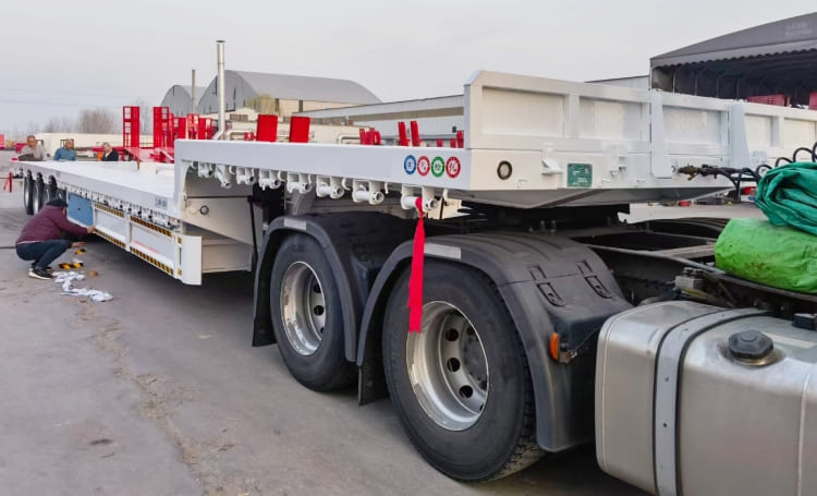 reman low bed container trailer | 4 axle lowbed for sale