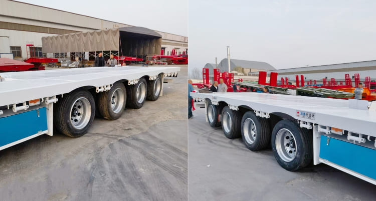reman low bed container trailer | 4 axle lowbed for sale