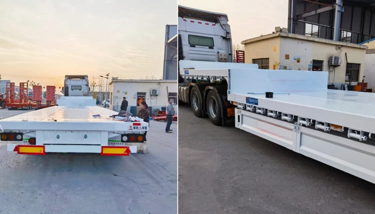 reman low bed container trailer | 4 axle lowbed for sale