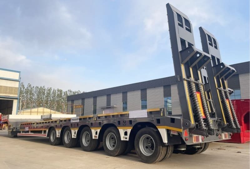 Reman 5 Axle Telescopic Extendable Lowbed Trailer 2 reman telescopic trailer for sale| reman telescopic low loader trailer