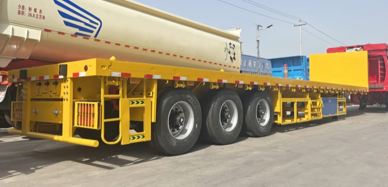 Reman Heavy Duty Flatbed Trailer with Front Wall 2 reman heavy duty flatbed trailer for sale | 40ft flatbed semi trailer