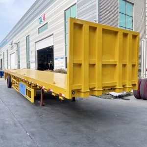 3 axle flatbed trailer woth front board