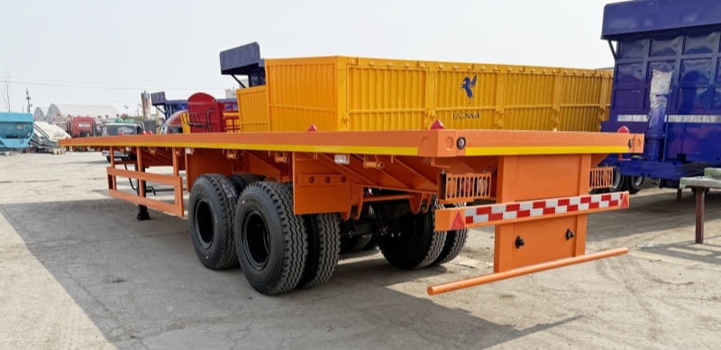 Remanufactured Flatbed Trailer 2 Axle 40 Feet 4 reman flatbed trailer supplier | 2 axle flatbed trailer| reman flatbed container trailer