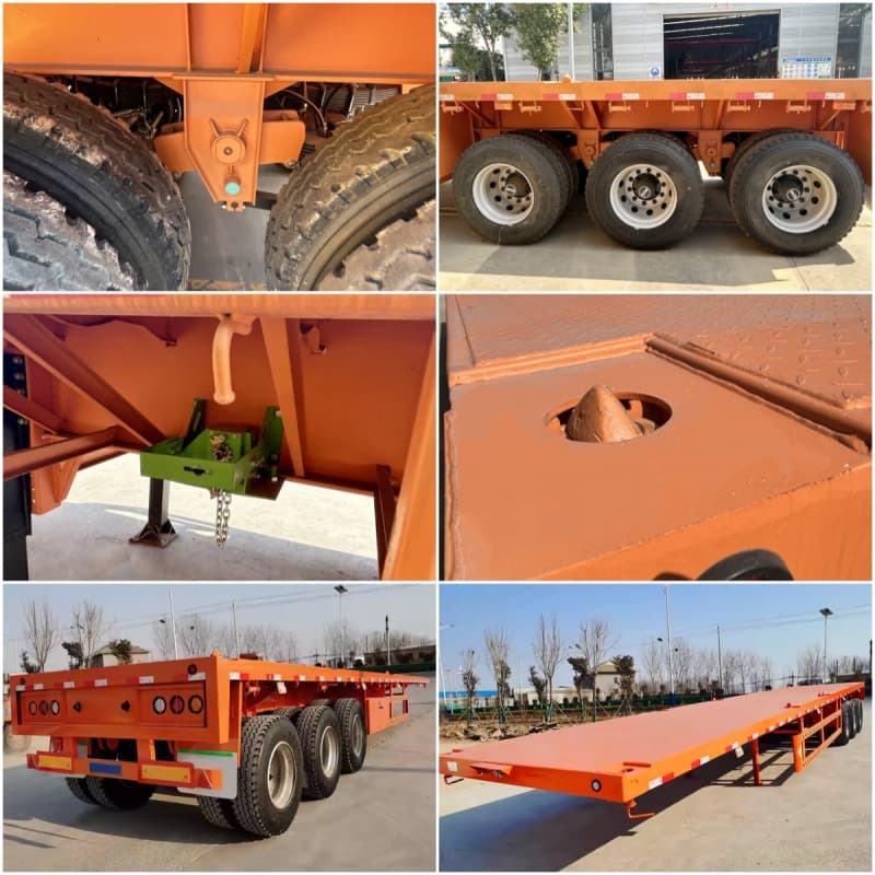 Remanufactured 3 Axle 40 Ft Flatbed Trailer 5 reman flatbed tractor trailer | 3 axle flatbed semi trailer