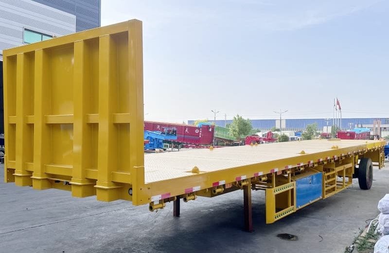Reman Heavy Duty Flatbed Trailer with Front Wall 3 reman heavy duty flatbed trailer for sale | 40ft flatbed semi trailer